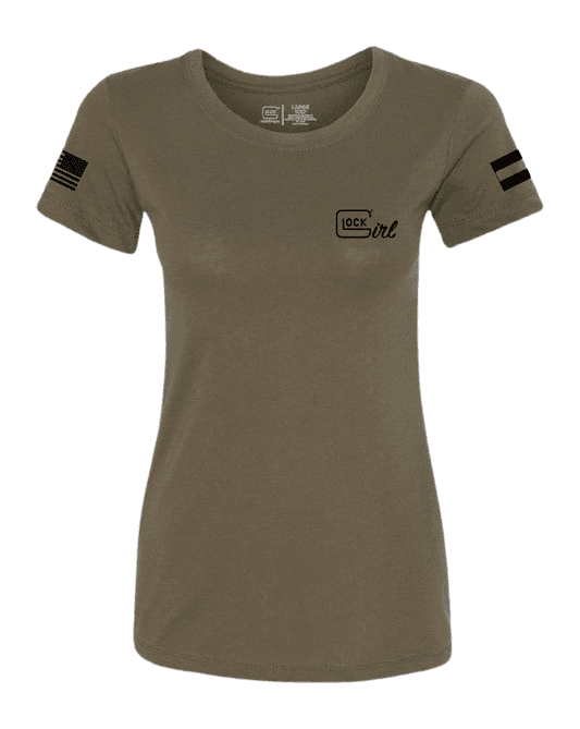 Glock Girl Flag Ladies T-Shirt Green Small