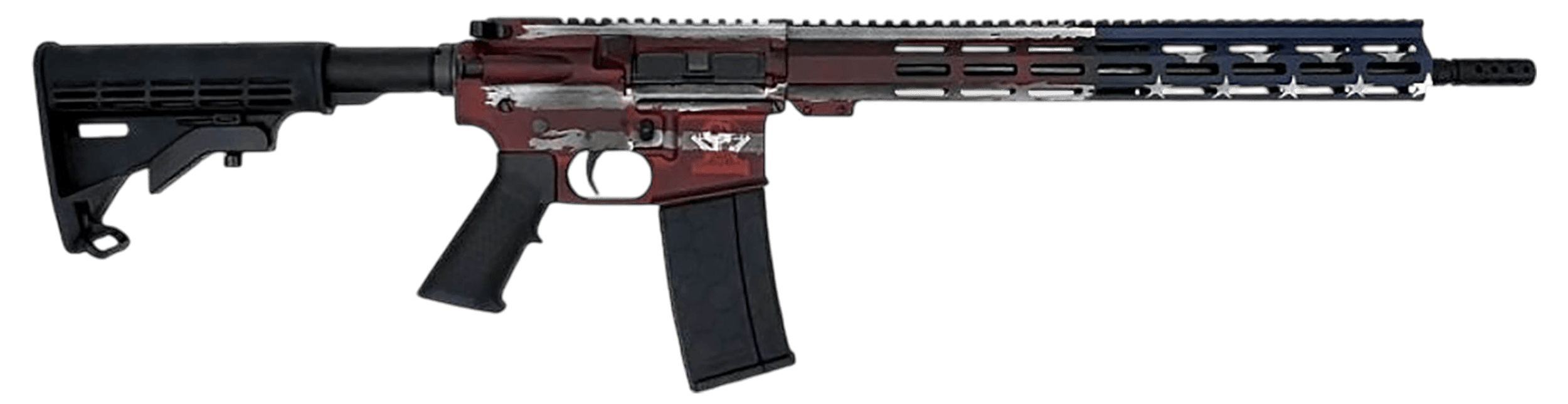 Great Lakes Firearms AR-15 223 Wylde 16" 30rd Battleworn American Flag Rifle