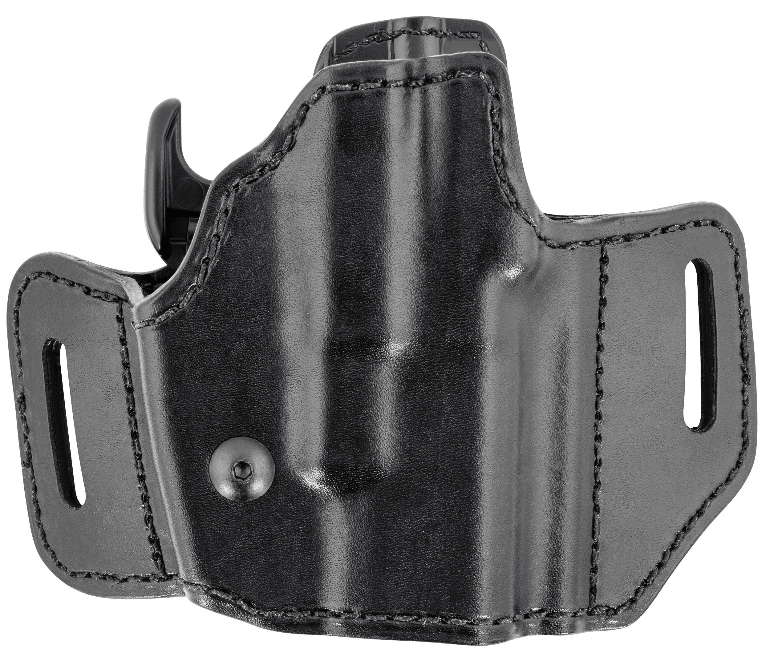 Bianchi 51831 Allusion Assent Pro-Fit OWB Size 11 Black Leather Belt Slide Compatible w/Glock 26/S&W M&P Shield/S&W M&P Compact/FN FNS Compact Belt Up to 1.50" Wide Right Hand