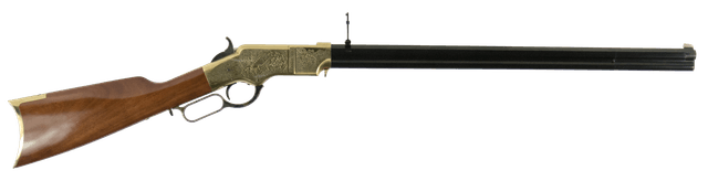 Taylors & Company 550296 1860 Brass Engraved 44-40 Win 13+1 24.25" Blued Octagon Barrel, Brass Engraved/ Brass Receiver, Walnut/ Synthetic Stock,