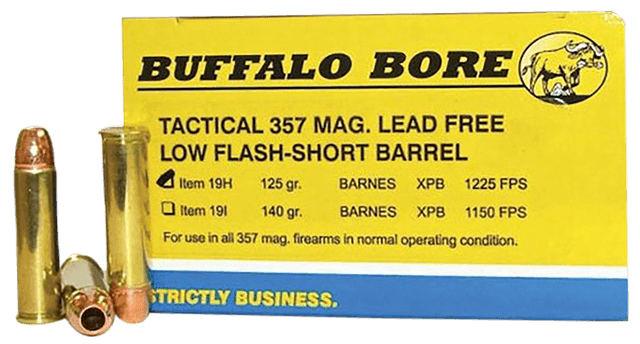 Buffalo Bore Ammunition 19H20 Buffalo-Barnes Strictly Business 357Mag 125gr Barnes VOR-TX XPB Lead Free 20 Rounds