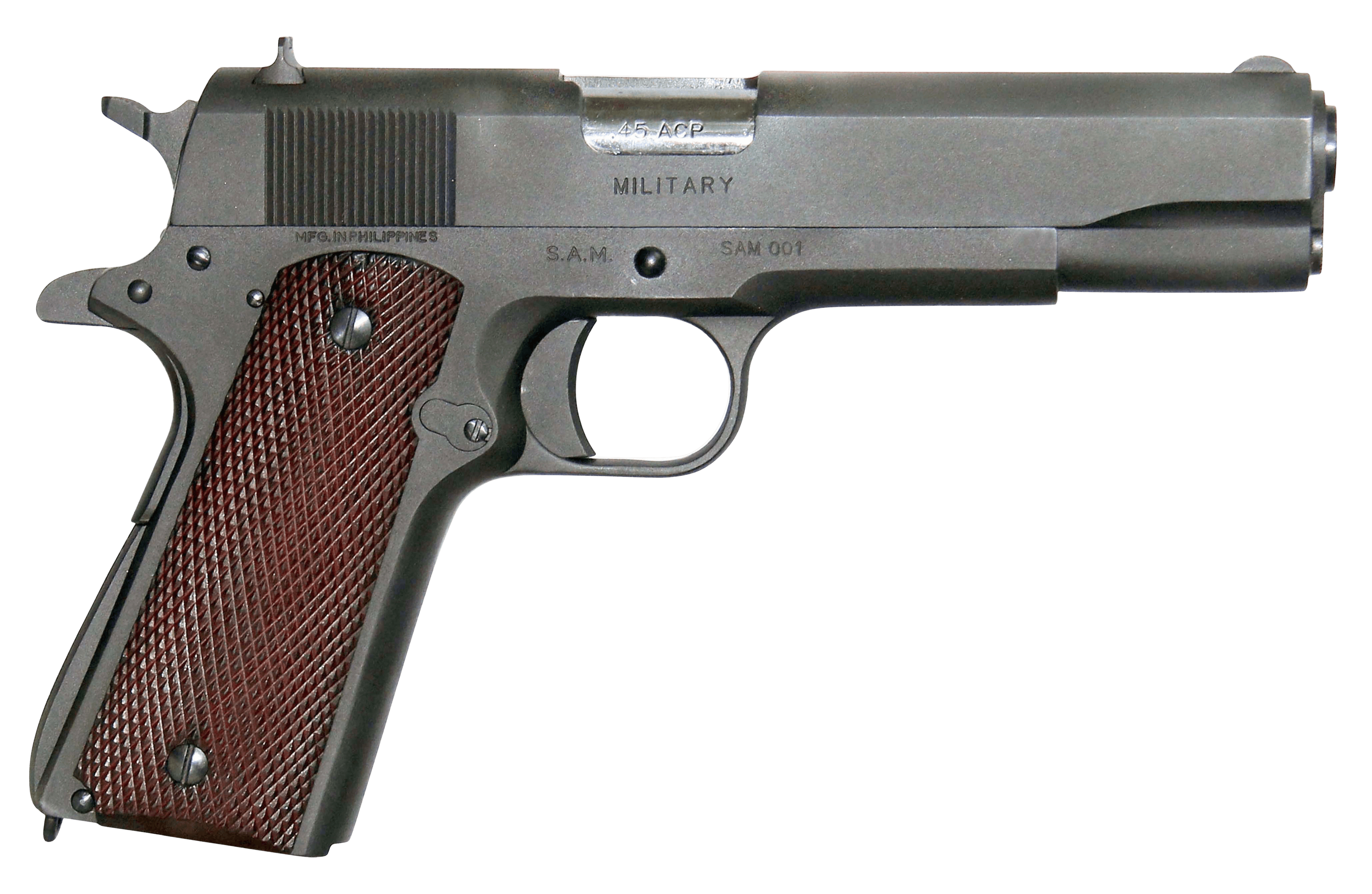 Global Defense GDMILBK455 Military 45 ACP 9+1 5" Barrel, Overall Mil-Spec Matte Black Finish Steel, Serrated Slide, Textured Wood Grip, Grip Safety Includes Magazine