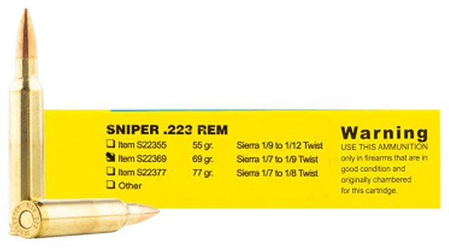 Buffalo Bore Ammunition S2236920 Sniper Strictly Business 223Rem 69gr Hollow Point Boat Tail 20 Rounds