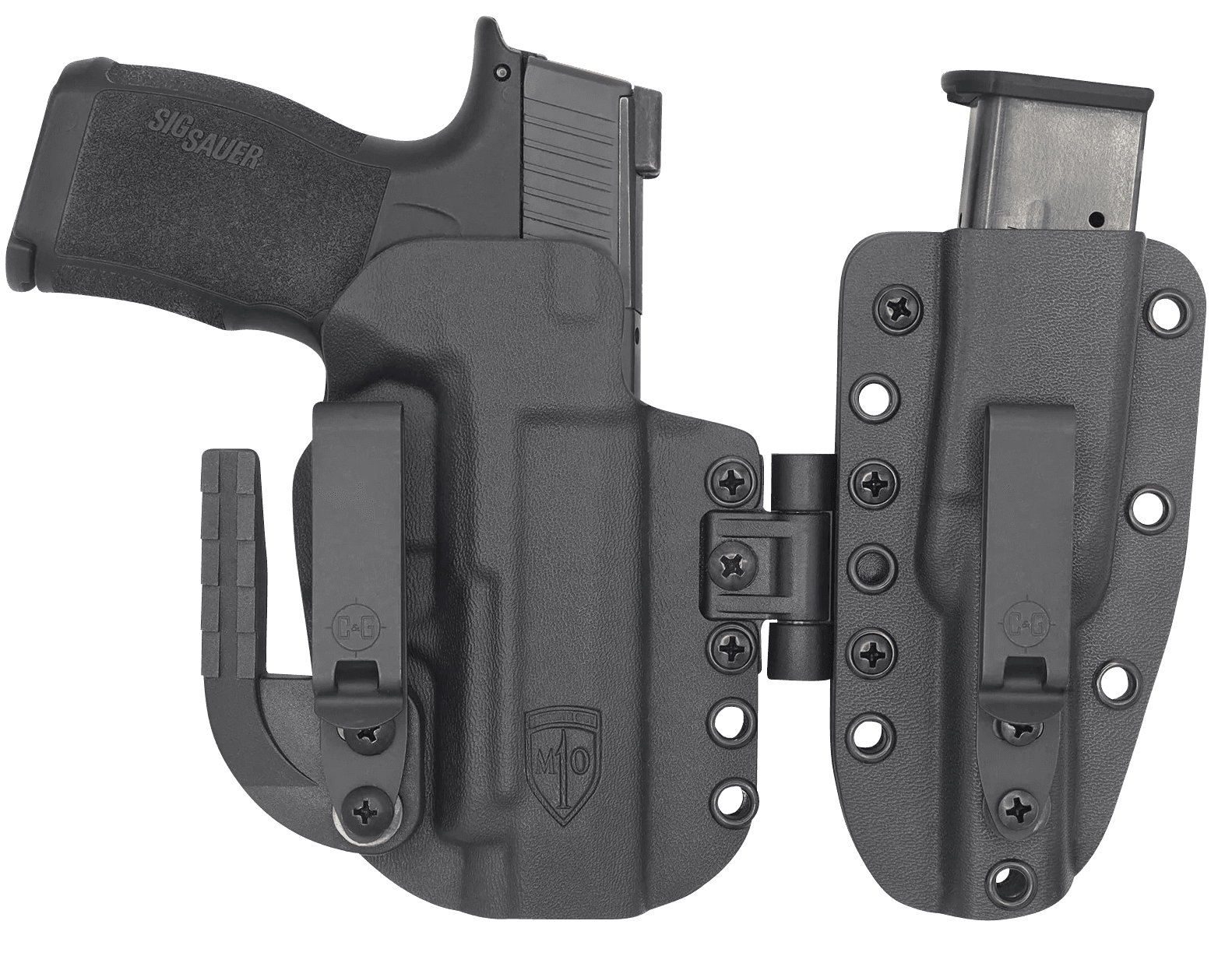 C&G Holsters 0386100 MOD 1 Holster System IWB Black Kydex Belt Clip Fits Sig P365/XL