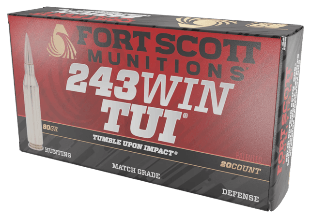 Fort Scott Munitions Rifle Ammo 243 Win. 80 gr. TUI 20 rd.