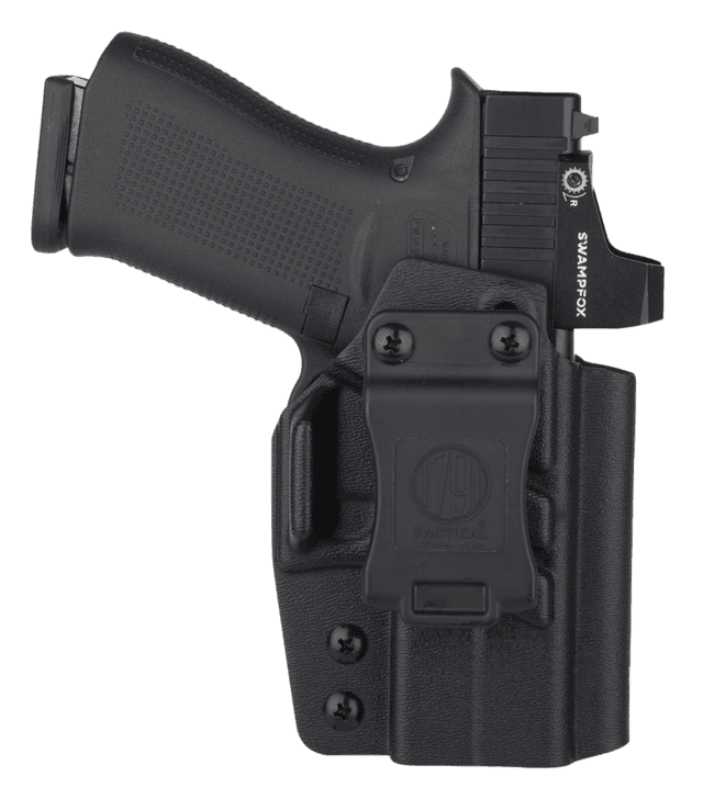 1791 Gunleather TACIWBG43XMOSBLKR Tactical Kydex IWB Black Kydex Belt Clip Compatible w/Glock 43/43X/43X MOS/48 Right Hand