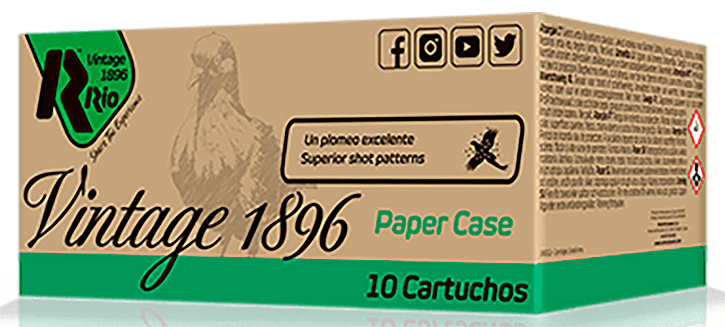 Rio Ammunition VP36FHV8 Vintage 1896 Paper Flyer 12Gauge 2.75" 8Shot 10 Rounds