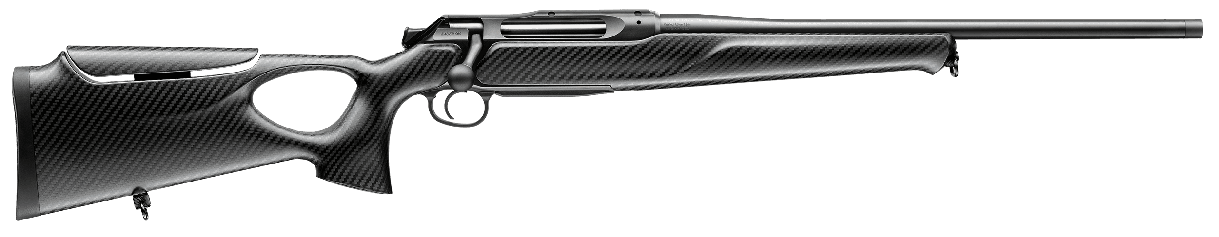 Sauer 80117116 505 Synchro XTC Full Size 243 Win Mag 3+1 20" Matte Blued Threaded Barrel, Matte Blued Saddle Mount Steel Receiver, Black Thumbhole w/Adj Comb Carbon Fiber Stock
