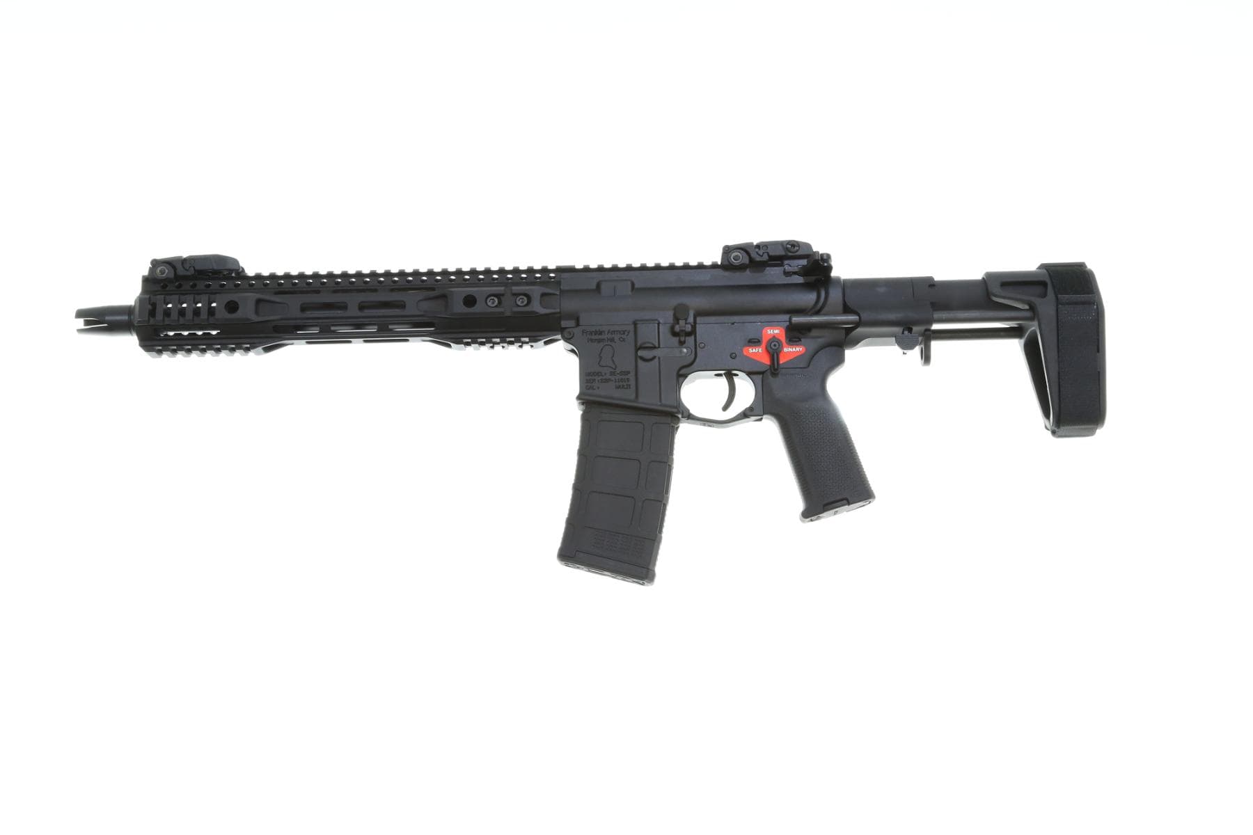 Franklin Armory BFSIII Equipped PDW C11 AR15 Pistol - Black | Installed BSFIII Trigger | PDW Brace
