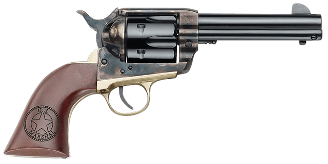 Pietta HF357CHBR434NMUS 1873 Great Western II U.S. Marshal 357 Mag 6rd 4.75" Blued Steel Barrel & Cylinder, Color Case Hardened Steel Frame, Walnut w/Engraved US Marshal's Badge Grip, Exposed Hammer