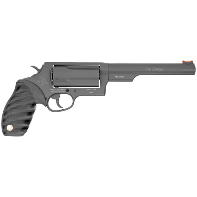 Taurus Judge Magnum Revolver - Black | 45 Colt / 410 Mag | 6.5" Barrel | 5rd | Rubber Grip | Fiber Optic Sight