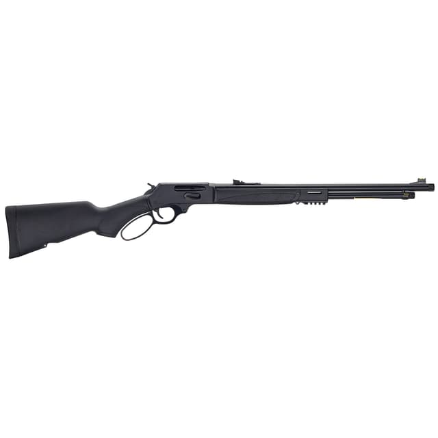 Henry H009X-360BH X Model Full Size 360 Buckhammer 5+1 21.37" Blued Steel Barrel, Blued Drilled & Tapped Stainless Steel Receiver, Fixed Black Synthetic Stock, Right Hand