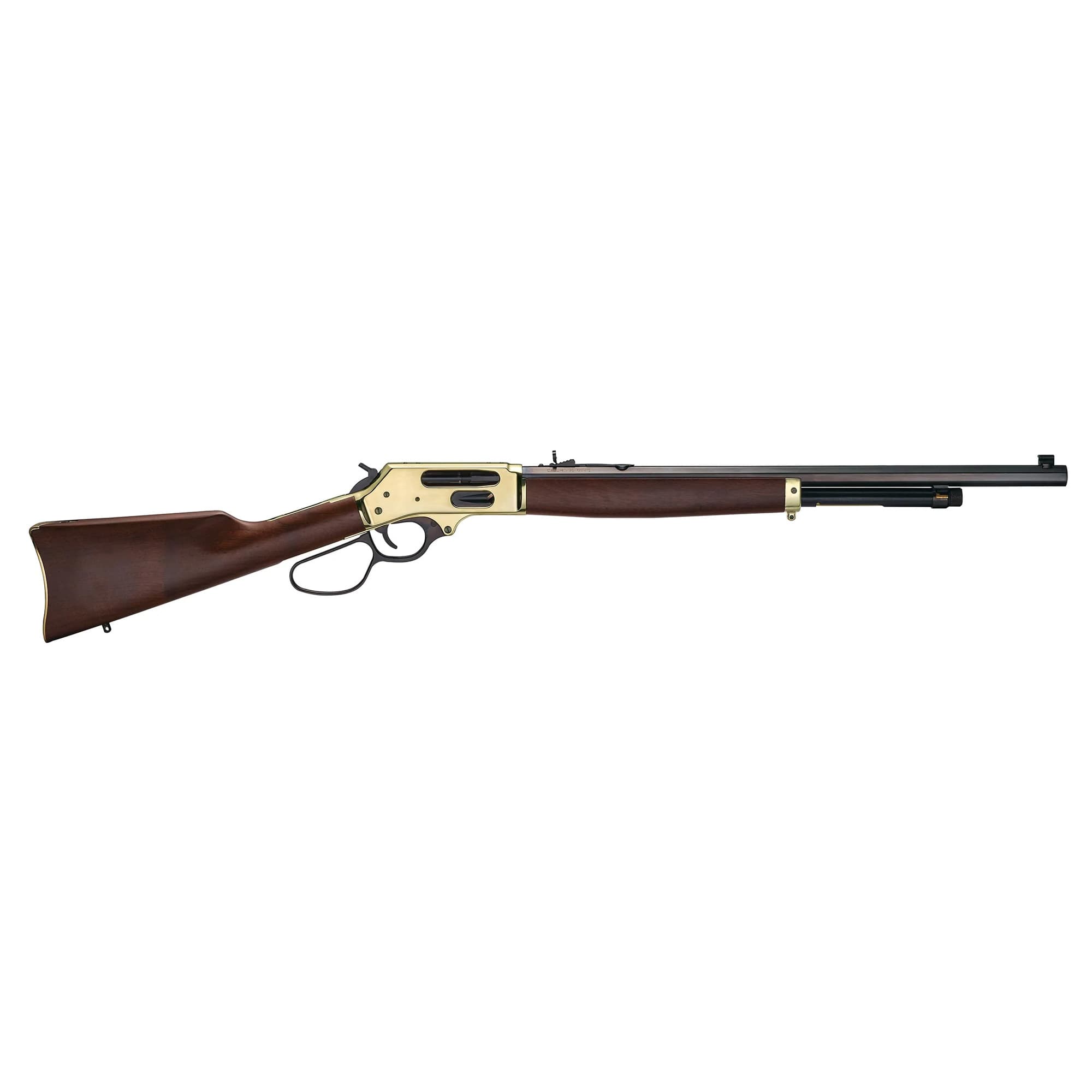 Henry H010BG Side Gate 45-70 Gov 4+1 22" Blued Octagon Barrel, Polished Brass Hardened Rec, American Walnut Stock Furniture, Large Loop Lever, Adj. Sight