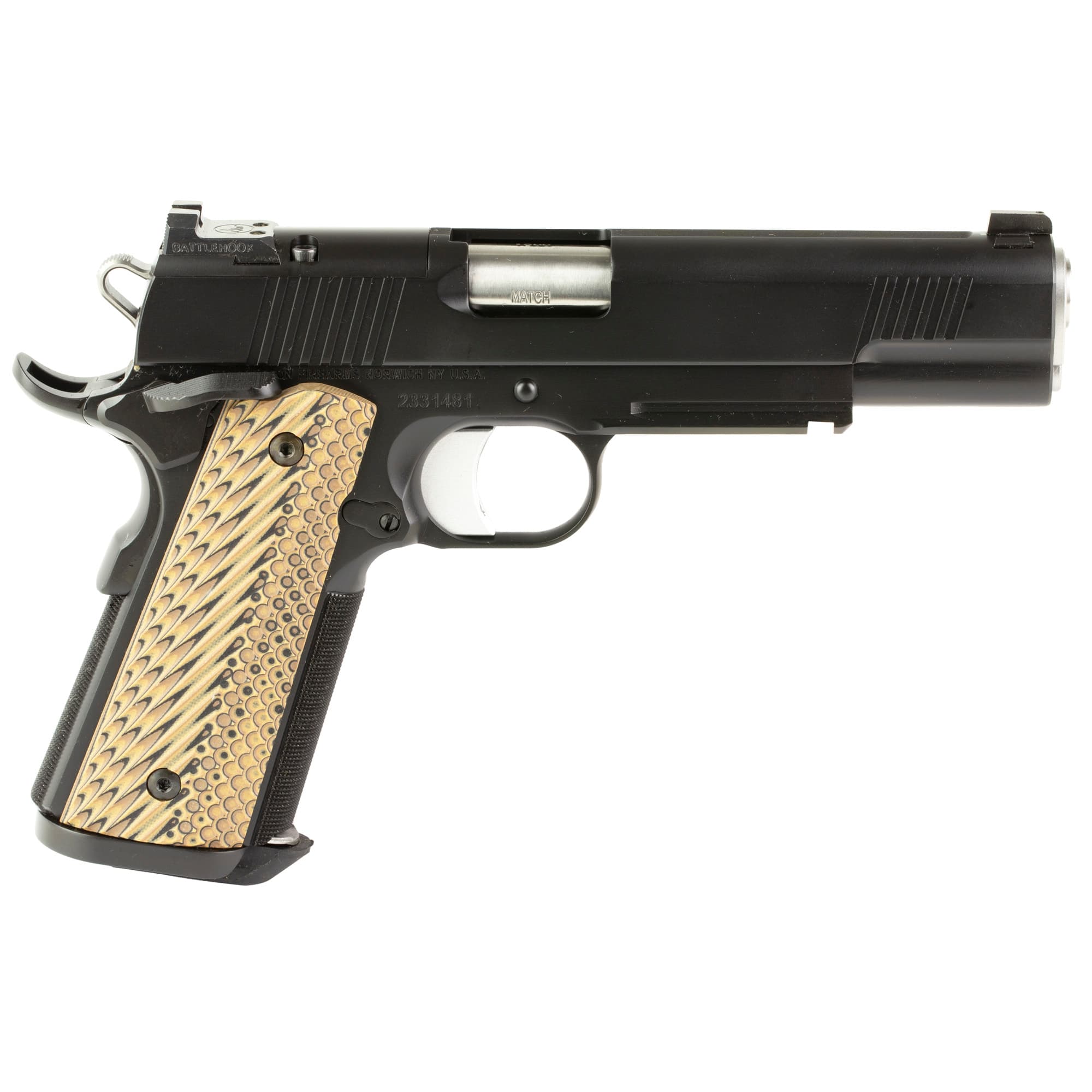Dan Wesson 01794 Specialist Full Size Frame 10mm Auto 8+1 5" Stainless Match Grade Barrel, Black Duty Optics Ready/Serrated Steel Slide, Black Duty Steel Frame w/Picatinny Rail, Black/Brown G10 Grip