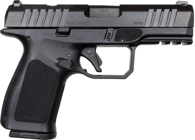 Rost Martin RM1CBLKOS RM1C Compact Frame 9mm Luger 15+1/ 17+1, 4" Black Steel Barrel, Black Tenifer Optic Ready/Serrated Steel Slide, Black Polymer Frame w/Picatinny Rail, RGT Grip, Ambidextrous