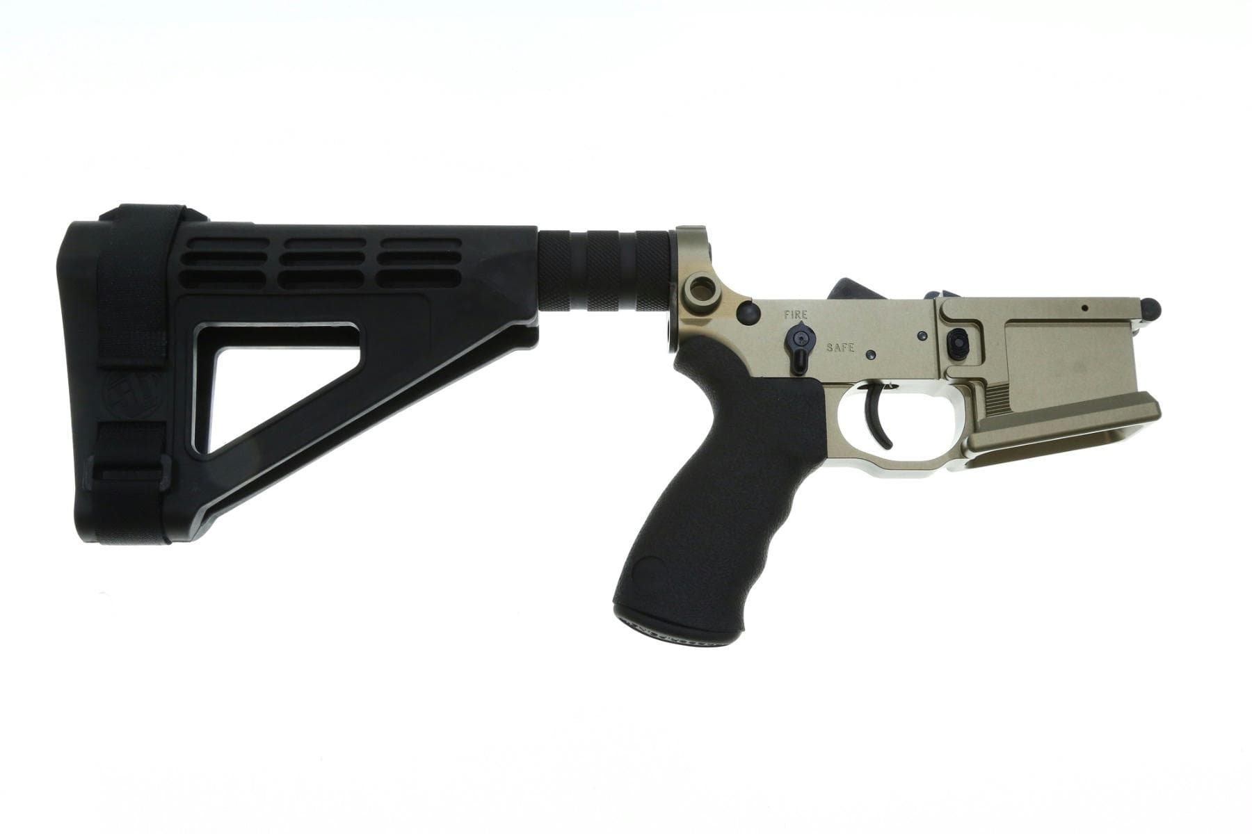 Franklin Armory BFSIII Equipped SALUS Complete AR15 Pistol Lower Receiver - Desert Smoke | Installed BSFIII Trigger | SBM4 Brace