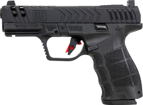 SAR USA SAR9G3BL SAR9 Gen3 Full Size Frame 9mm Luger 17+1 4.40" Black Steel Barrel, Black Cerakote Serrated Steel Slide, Black Cerakote Polymer Frame w/Picatinny Rail, Black Polymer Grip