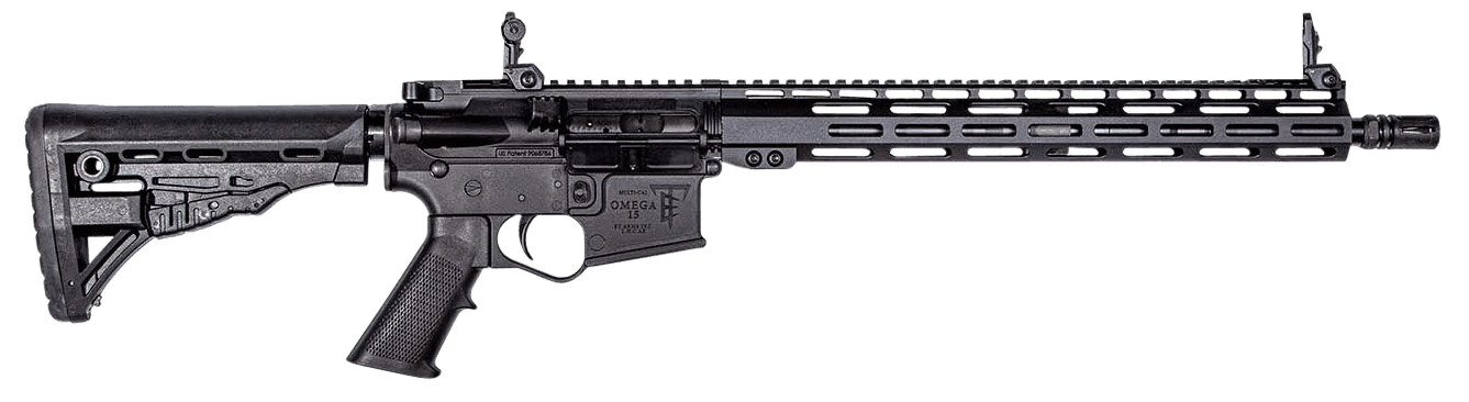 ET Arms Inc ETAGOMEGA556ML1510 Omega-15 5.56x45mm NATO 10+1 16", Polymer Rec, 15" M-Lok Handguard, ATI SR-1 Deluxe Stock, A2 Grip, Flip-Up Sights