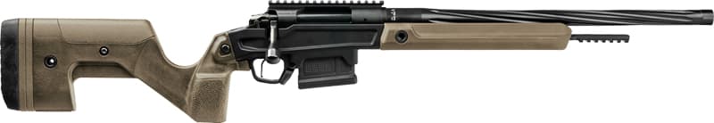 Stag Arms SABR01040001 Pursuit 308 Win 5+1 18" Threaded/Fluted Sporter, Black Barrel/Rec, Tan OEM Hybrid Hunter Stock, TriggerTech Trigger, 20 MOA Scope Mount