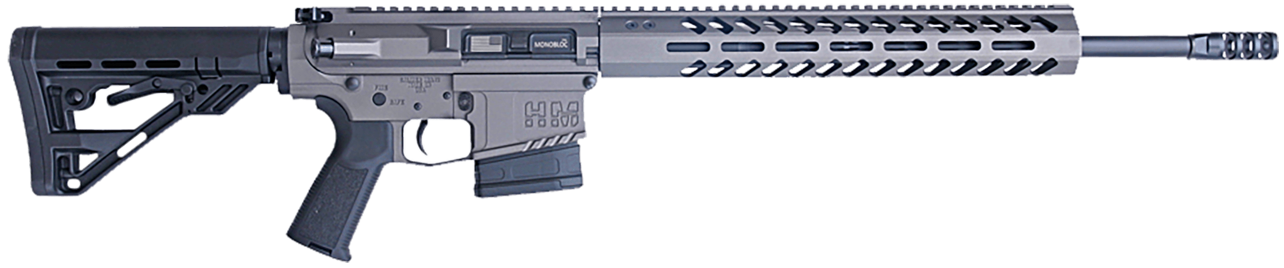 HM Defense HM10243 Titan 243 Win 10+1 20" Black Cerakote Match Grade Barrel, Tungsten Gray Cerakote 14" Picatinny Rail Aluminum Receiver, Black Synthetic Mil-Spec HM Stock, Black Polymer Grip