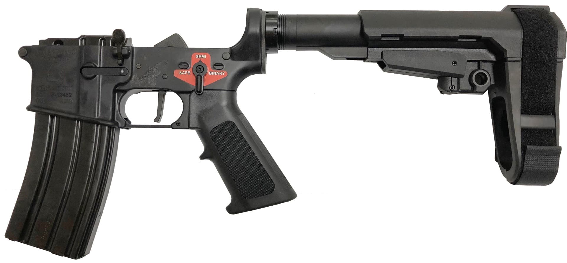 Franklin Armory BFSIII Equipped SE-SSP Complete AR15 Pistol Lower Receiver - Black | Installed AR-S1 Binary Trigger | SBA3 Brace