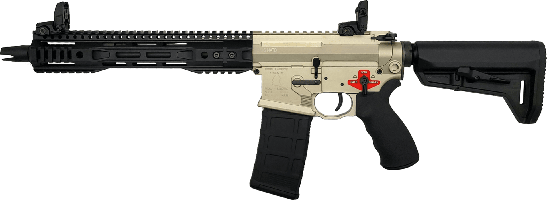 Franklin Armory LIBERTAS Billet AR SBR - Desert Smoke | 5.56NATO | 11.5" Barrel |Triumvir™ Muzzle Device | Installed BSFIII Trigger