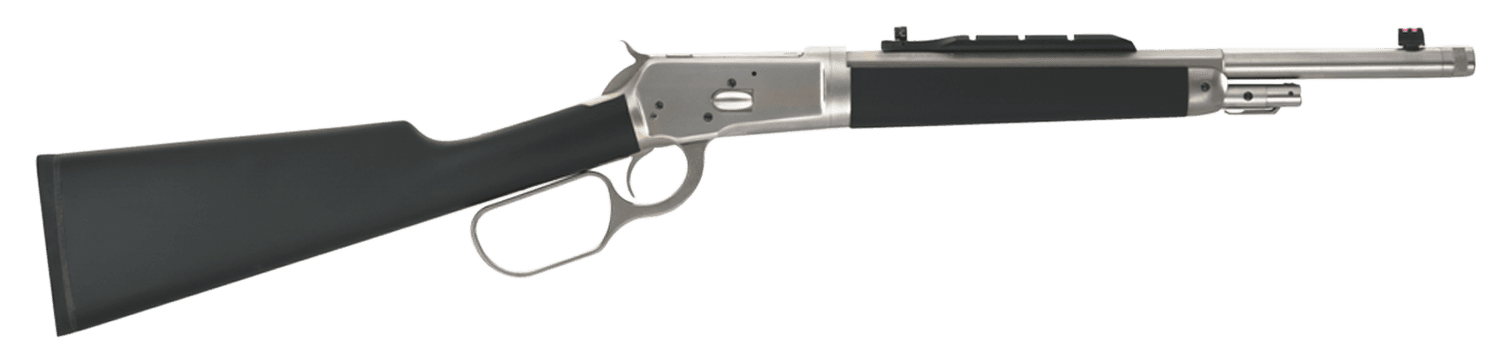 Taylors & Company 220096 1892 Alaskan Take-Down 357 Mag Caliber with 5+1 Capacity, 16.50" Barrel, Matte Chrome Metal Finish & SoftTouch Black Synthetic Stock (Full Size)