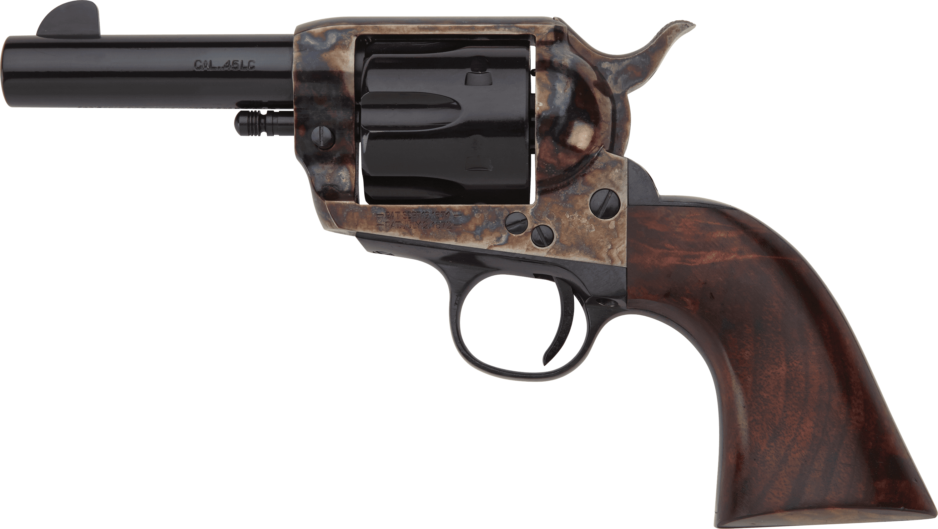 Pietta HF45CHS312NM 1873 Great Western II Sheriff 45 Colt (Long Colt) 6rd 3.50" Blued Steel Barrel & Cylinder, Color Case Hardened Steel Frame, Walnut Grip, Exposed Hammer