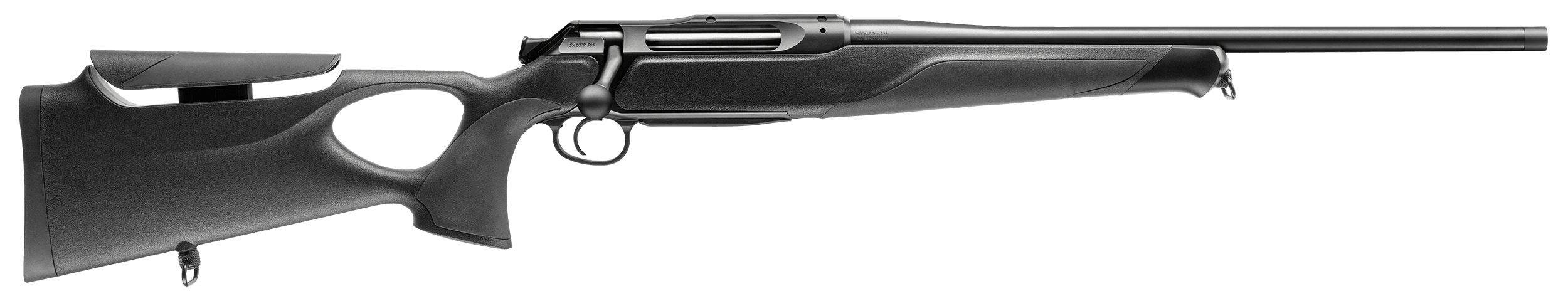 Sauer 80117656 505 Synchro XT Full Size 375 H&H Mag 3+1 24" Titanium Gray Steel Barrel, Saddle Mount Steel Receiver, Black Thumbhole w/Adj Comb Synthetic Stock