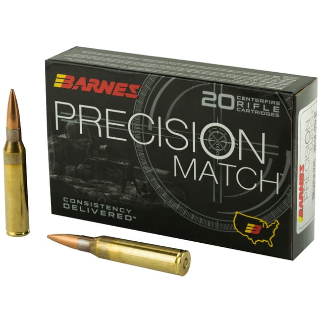 Barnes Bullets Precision Match 338 Lapua Magnum Open Tip Match 300 Grain 20 Rounds