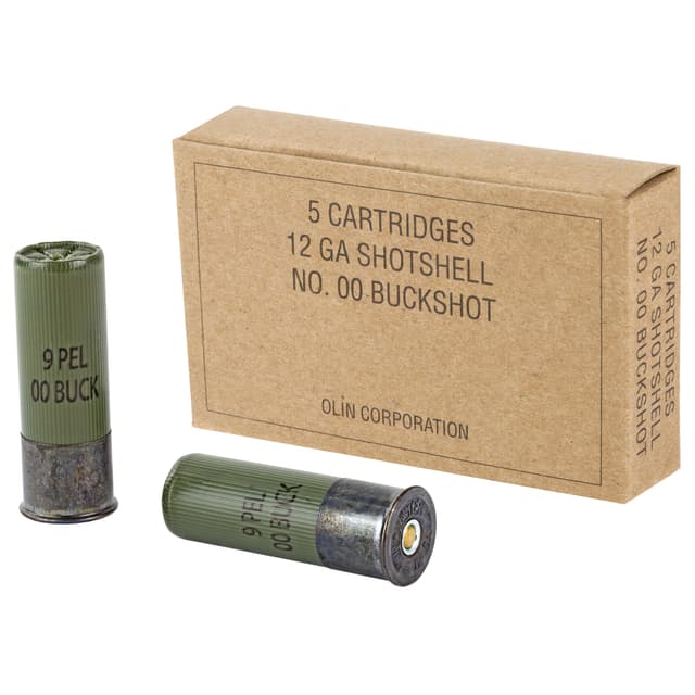 Winchester, Military, 12 Gauge, Buckshot, 00 Buck, 5 Rounds