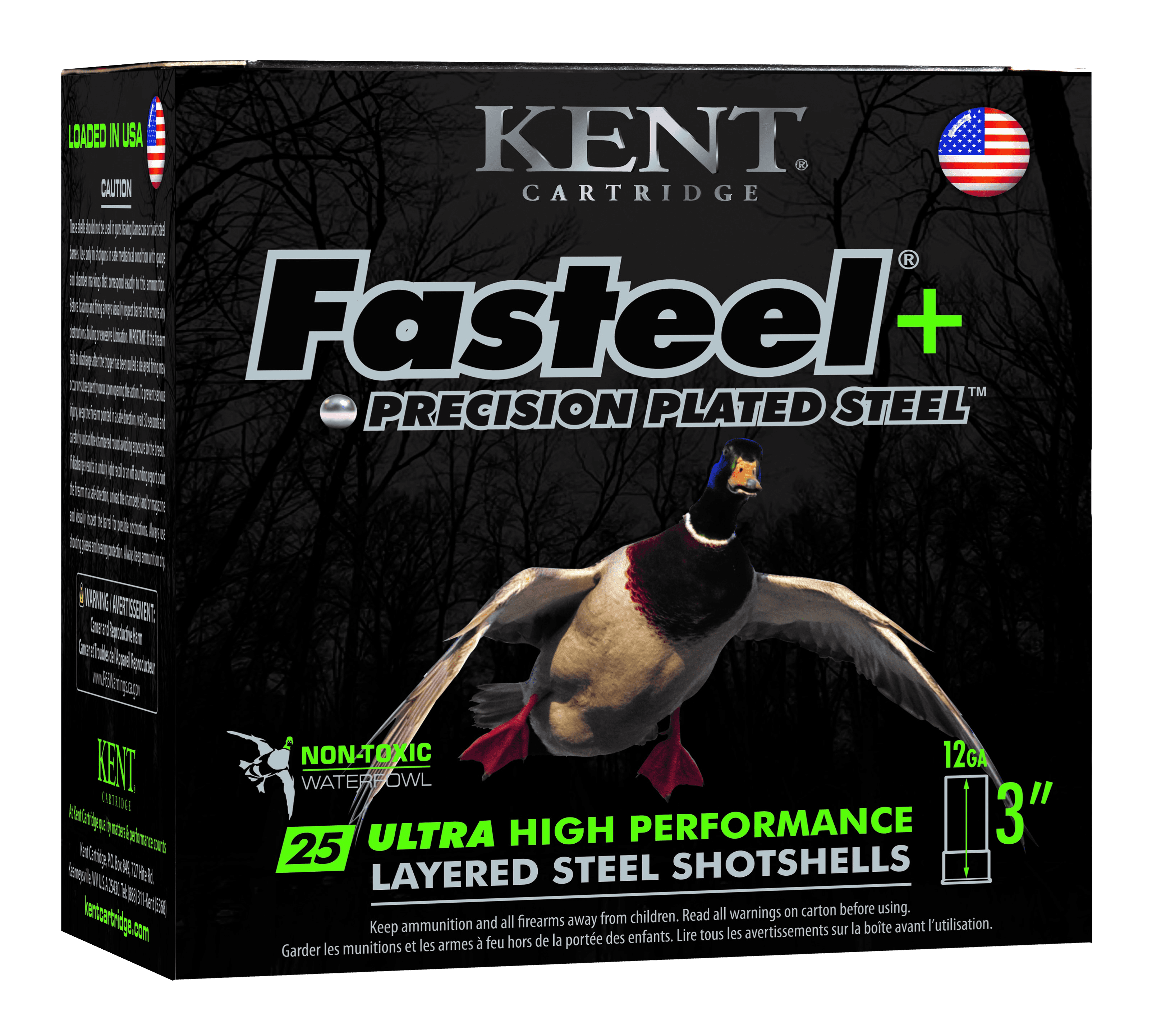 Kent Fasteel Precison Plated Steel Load 12ga. 3 in. 1 1/4oz. 2 & 4 25 rd.