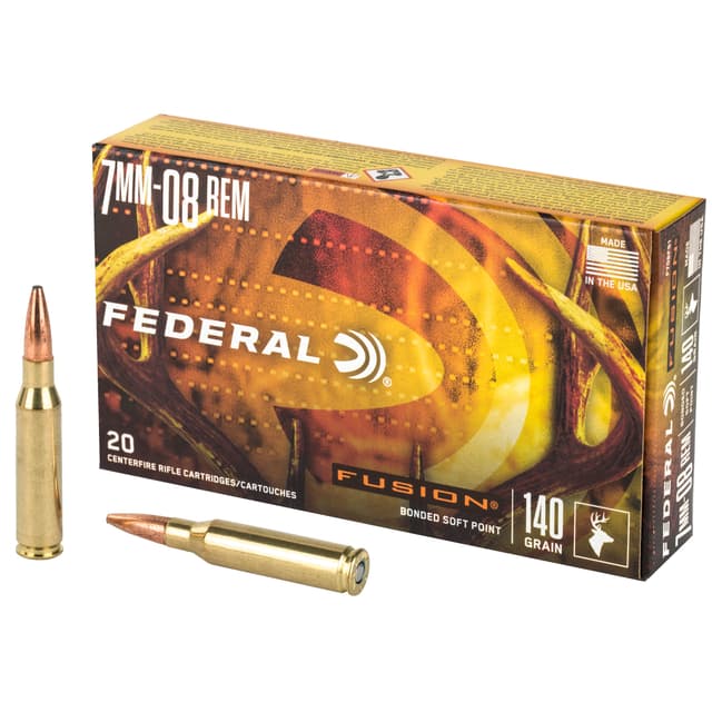 Federal Fusion Rifle Ammo 7mm-08 Rem 140 gr. Fusion Soft Point 20 rd.
