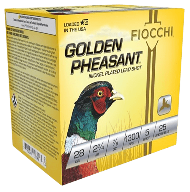 Fiocchi Golden Pheasant 28 Gauge Shot 7/8 Ounce 25 Rounds