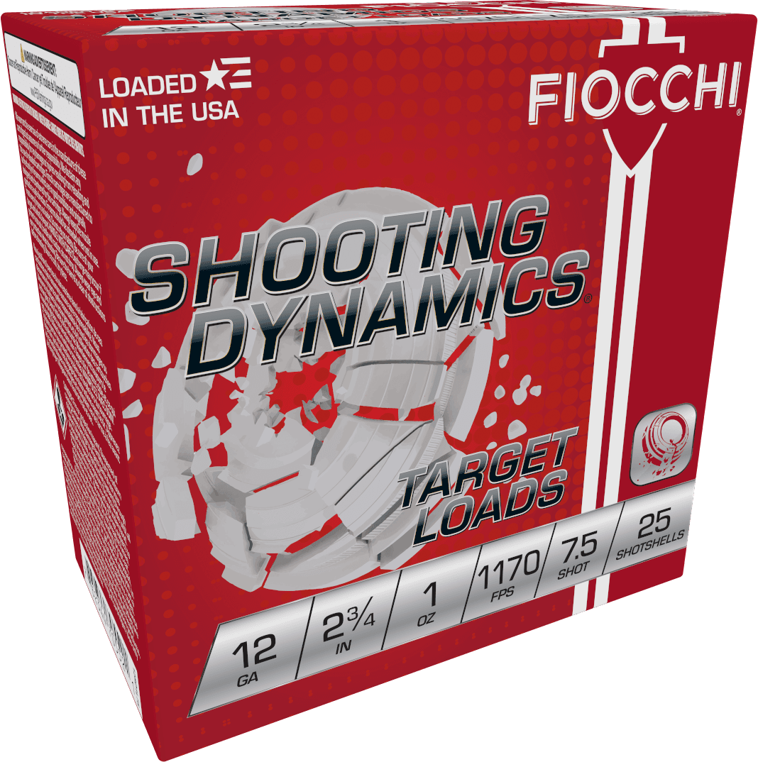 Fiocchi Shooting Dynamics Shotgun Loads, 12 Gauge, 1 oz, 7.5 Shot, 25 Rounds
