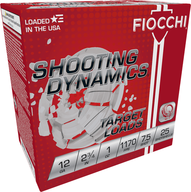 Fiocchi Shooting Dynamics Shotgun Loads, 12 Gauge, 1 oz, 7.5 Shot, 25 Rounds