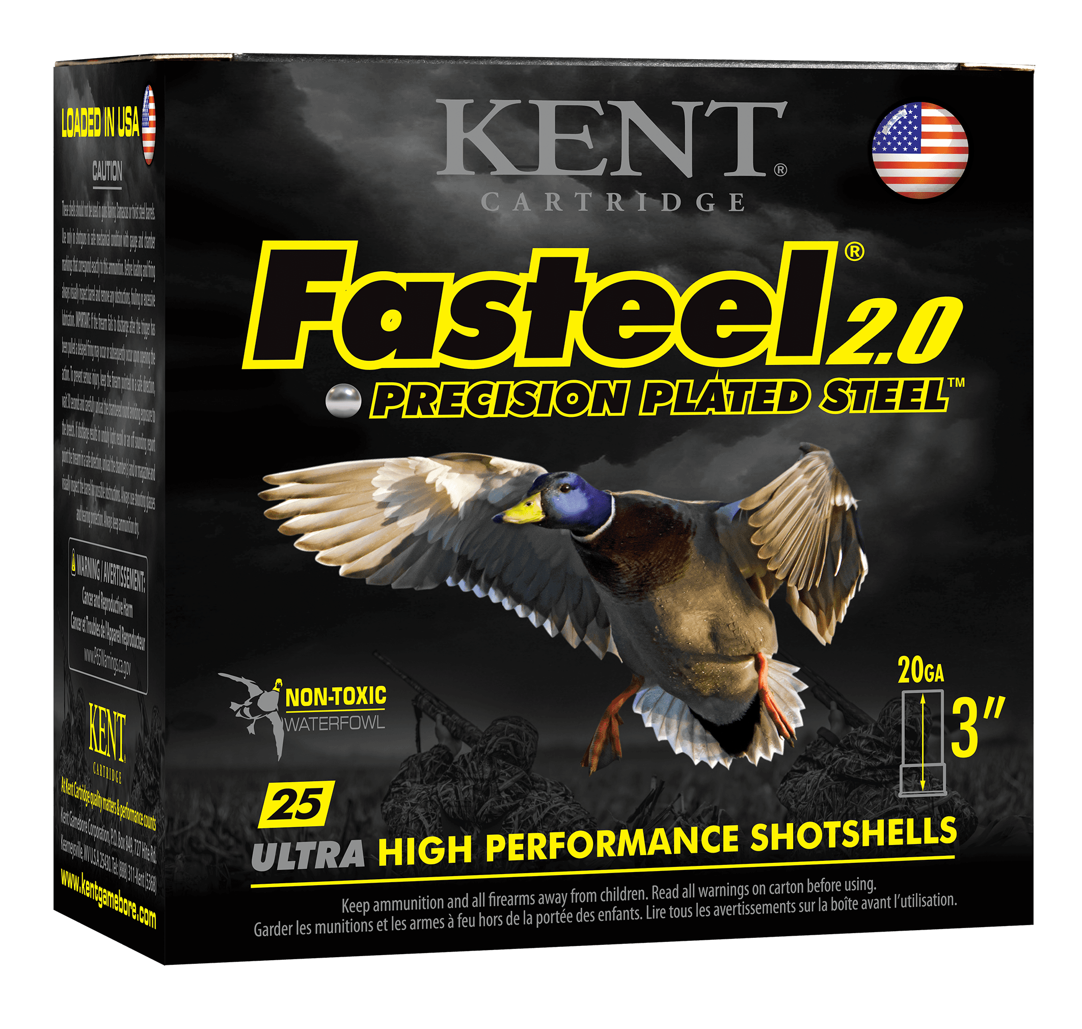 Kent Fasteel 2.0 Precision Plated Steel Load 20 ga. 3 in. 7/8 oz. 3 Shot 25 rd.
