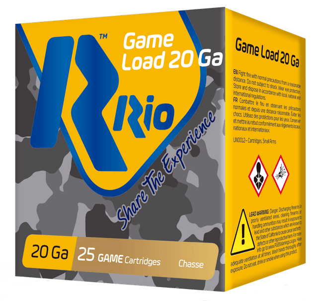 Rio Ammunition RC2075 Game Load 20Gauge 2.75" 1oz 7.5Shot 25 Rounds
