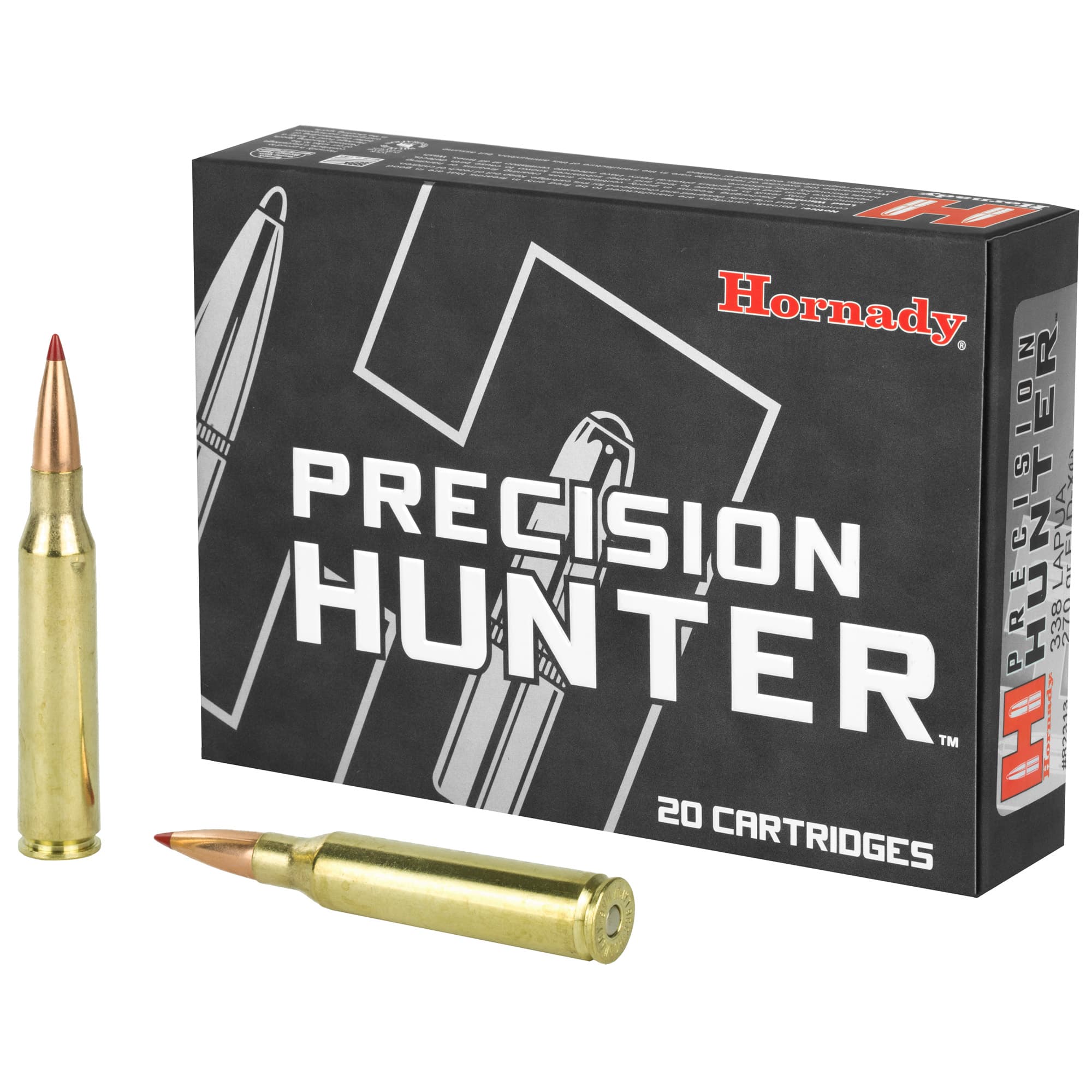 Hornady, Precision Hunter, 338 Lapua Magnum, Eld X, 270 Grain, 20 Rounds