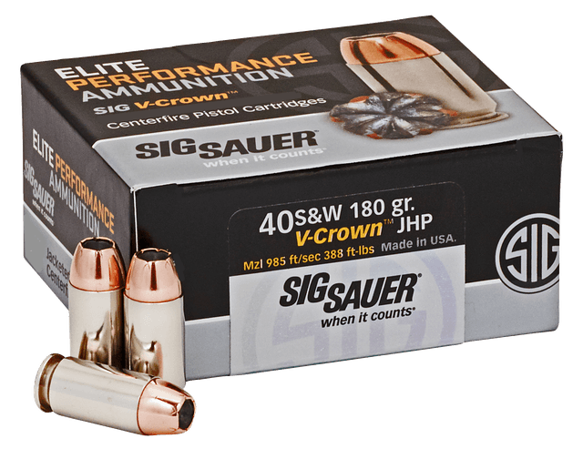 Sig Sauer E40SW250 40 S&W Jacketed Hollow Point 180 Grain 50 Rounds