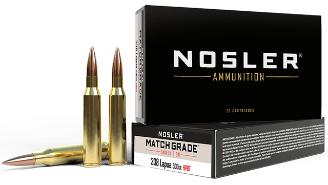 Nosler Match Grade 338 Lapua Magnum Hollow Point Boat Tail 300 Grain 20 Rounds