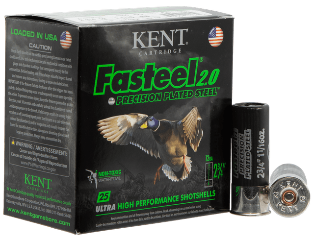 Kent Fasteel 2.0 Precision Plated Steel Load 12 ga. 2.75 in. 1 1/16 oz. BB Shot 25 rd.