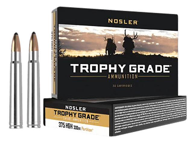 Nosler, Match Safari, 375 H&H Magnum, Partition Soft Point, 300 Grain, 20 Rounds