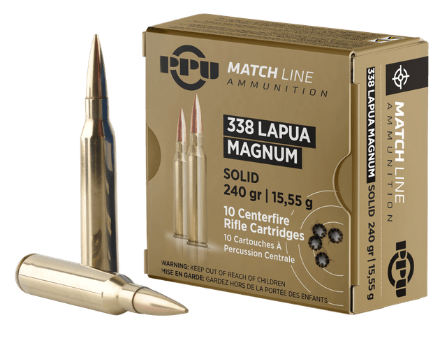 Prvi Partizan PPM338 Match 338 Lapua Magnum Copper Solid 240 Grain 10 Rounds