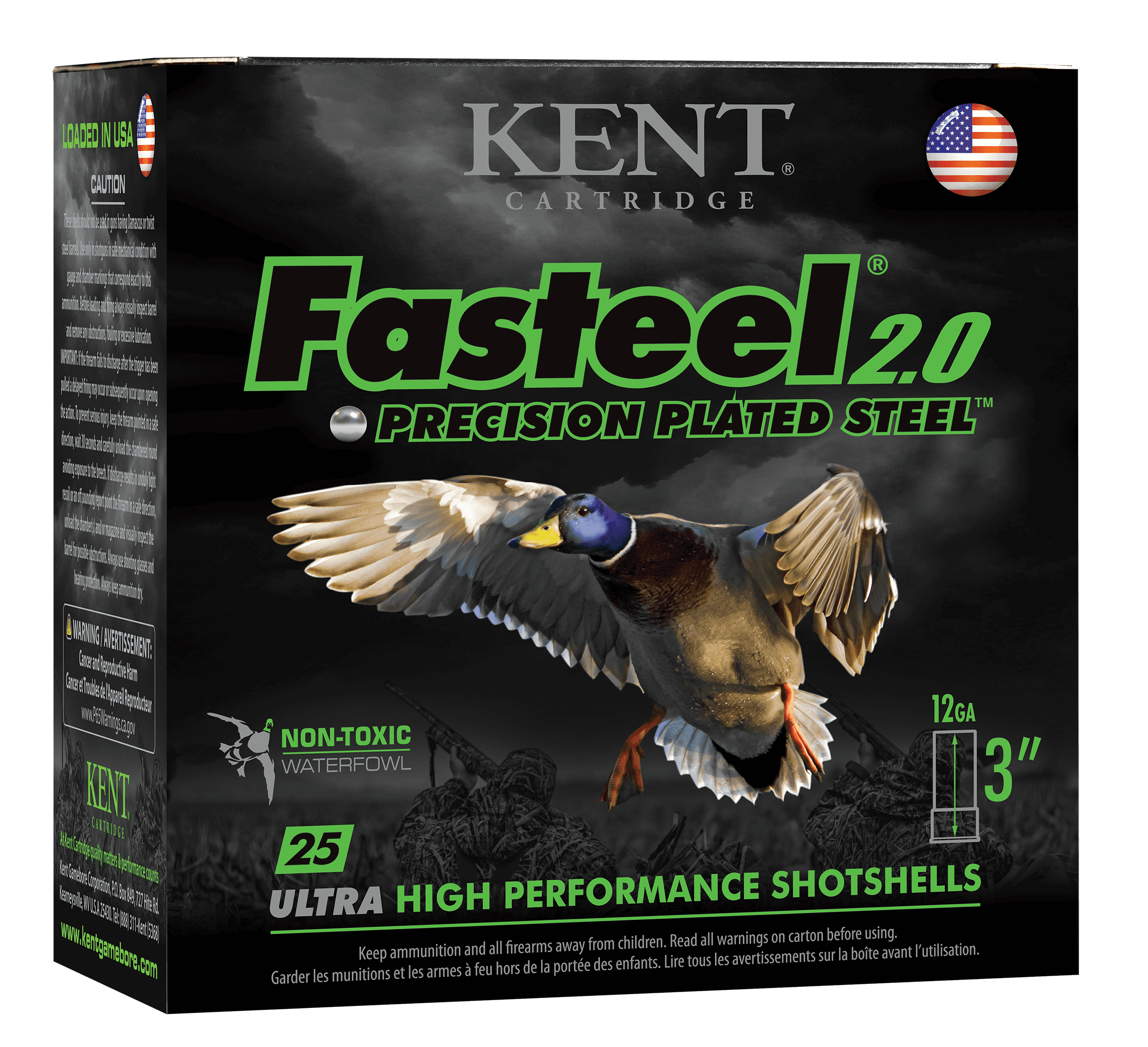 Kent Fasteel 2.0 Precision Plated Steel Load 12 ga. 3 in. 1 1/8 oz. BB Shot 25 rd.