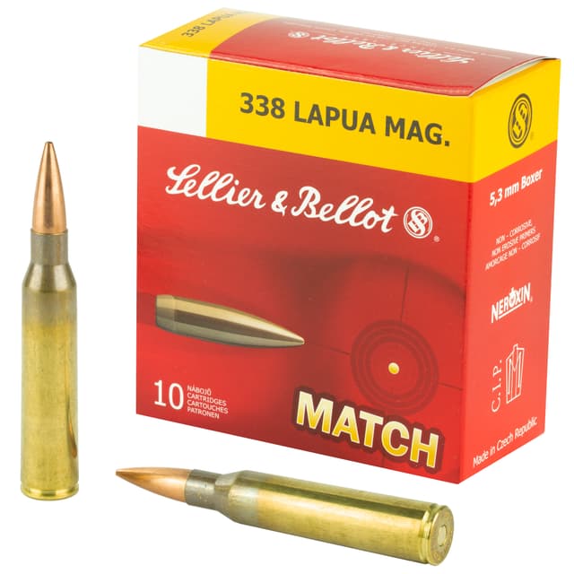 Sellier and Bellot LMB Rifle 338 Lapua Magnum Hollow Point Boat Tail 300 Grain 10 Rounds