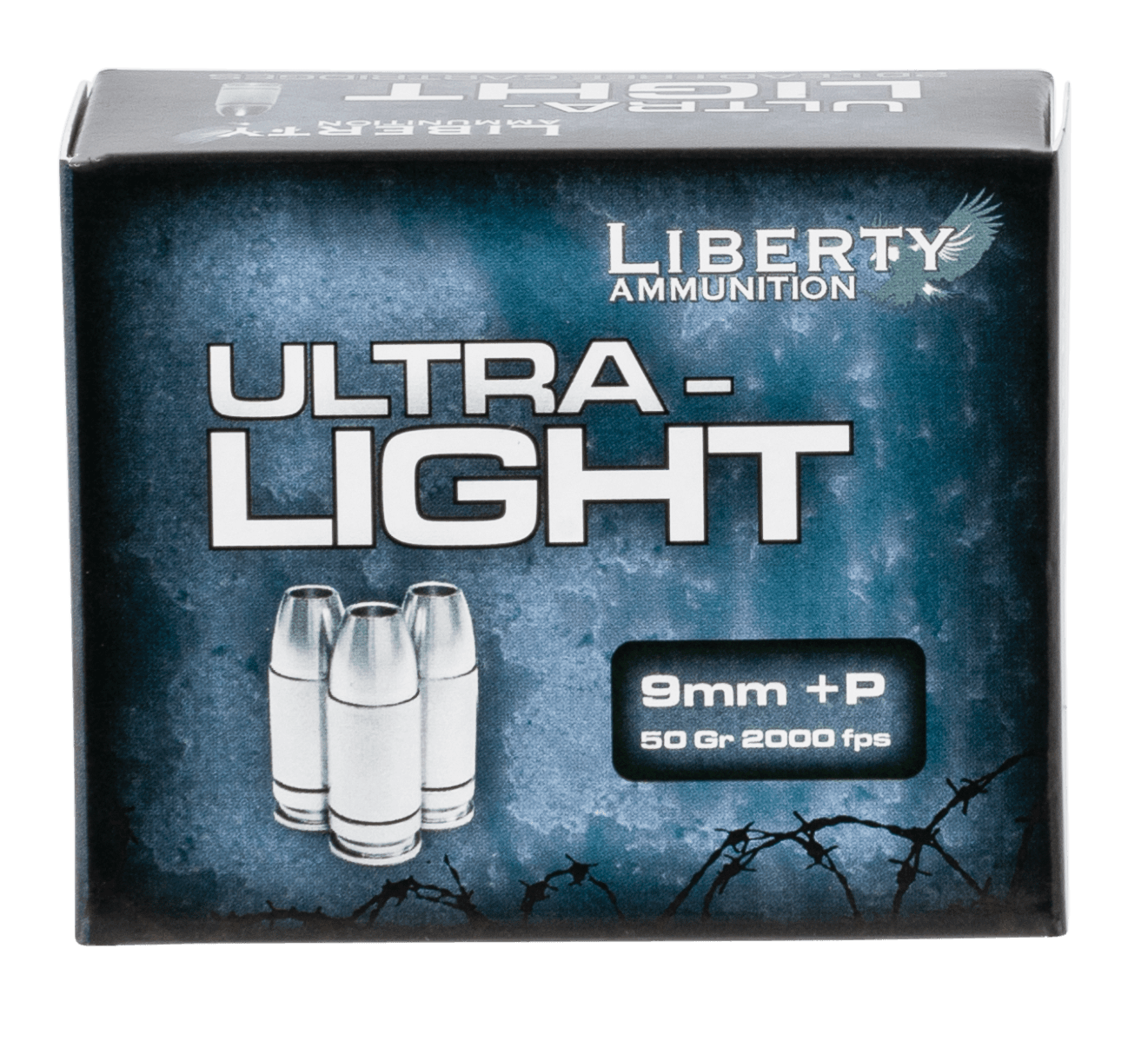 Liberty Ammunition LAUL9052 Ultra-Light 9mmLuger+P 50gr Lead Free Fragmenting Hollow Point 20 Rounds