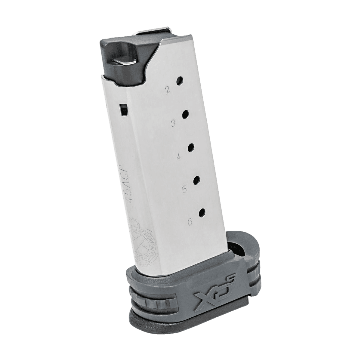 Springfield Armory XDS5006Y XD-S 6rd 45 ACP Stainless Steel Gray Magazine