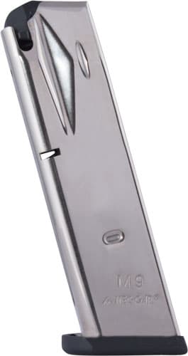 Mec-Gar 9mm 15-Round Magazine for Beretta 92FS Nickel Plated Steel Construction