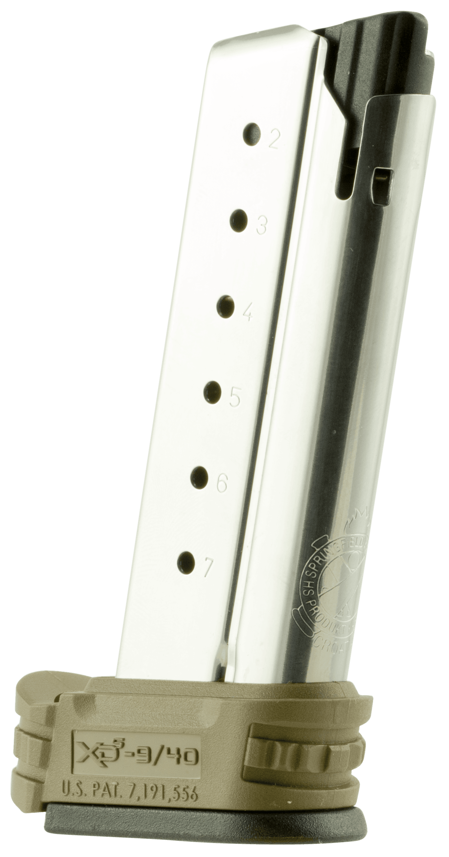 Springfield Armory XD-S 7rd .40 S&W Extended Magazine FDE Stainless Steel